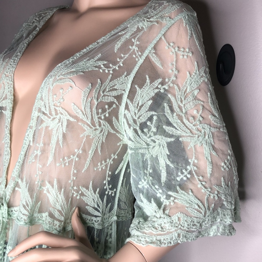 #12 Mint Lace cardigan/ Kimono - Picture 8 of 11